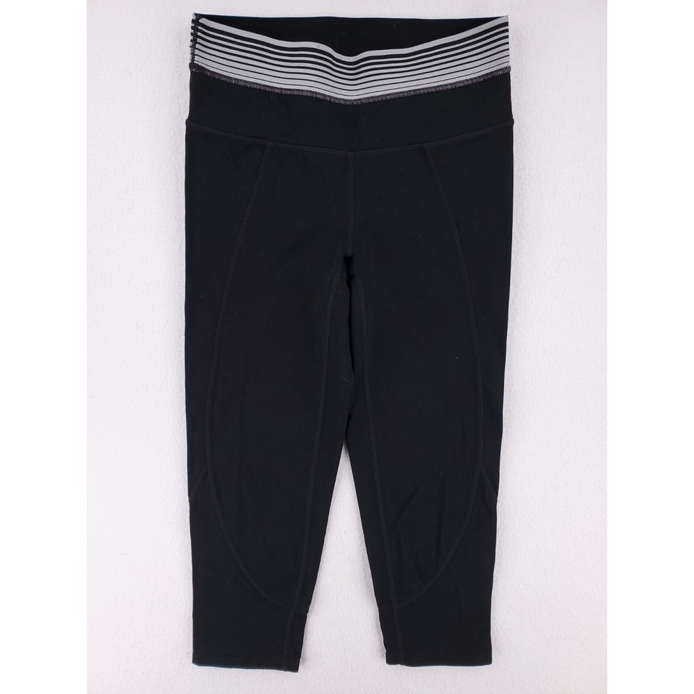 Athleta Pants Womens Small Black Chaturanga‎ Leggings Capri Cropped 3/4 Yoga